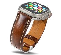 Gomvadr Leather Bands Vintage Bracelet Compatible with Apple Watch Leather Strap 38 mm 40 mm 41 mm 42 mm 44 mm 45 mm 49 mm, Replacement Straps for Men iwatch Ultra Series 9 8 7 6 5 4 3 2 1