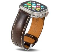 Gomvadr Leather Bands Vintage Bracelet Compatible with Apple Watch Leather Strap 38 mm 40 mm 41 mm 42 mm 44 mm 45 mm 49 mm, Replacement Straps for Men iwatch Ultra Series 9 8 7 6 5 4 3 2 1