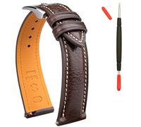Gomvadr Leather Watch Strap Vegetable Tanned Top Grain Leather Strap, 16 18 19 20 21 22 mm Quick Release Replacement Straps, 22mm-XXL, Leather, No Gemstone