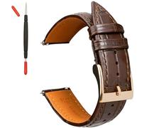 Gomvadr Leather Watch Straps Embossed Alligator Grain, Quick Release Replacement Watch Straps with Crocodile Pattern for Bracelet Men Women (16 mm, 18 mm, 20 mm, 22 mm, 24 mm), 20mm, Leather