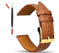 Gomvadr Leather Watch Straps Embossed Alligator Grain, Quick Release Replacement Watch Straps with Crocodile Pattern for Bracelet Men Women (16 mm, 18 mm, 20 mm, 22 mm, 24 mm), 20mm, Leather