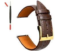 Gomvadr Leather Watch Straps Embossed Alligator Grain, Quick Release Replacement Watch Straps with Crocodile Pattern for Bracelet Men Women (16 mm, 18 mm, 20 mm, 22 mm, 24 mm), 22mm, Leather