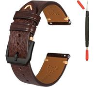 Gomvadr Quick Release Leather Strap, Oil Wax Leather Watch Straps, Italian Calfskin Watch Straps Replacement Strap for Men Women 16 18 19 20 21 22 mm, 22mm, Leather, No gemstone