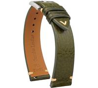 Gomvadr Quick Release Leather Strap, Oil Wax Leather Watch Straps, Italian Calfskin Watch Straps Replacement Strap for Men Women 16 18 19 20 21 22 mm, 22mm, Leather, No gemstone