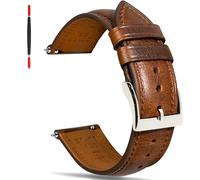 Gomvadr Quick Release Leather Strap, Vintage Oil-Tanned Pull-up Leather Band Replacement Watch Bands for Men and Women 16mm 18mm 19mm 20mm 21mm 22mm 24mm, 20mm-XL, Leather, No Gemstone