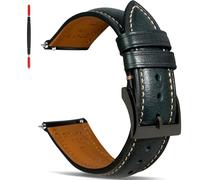 Gomvadr Quick Release Leather Strap, Vintage Oil-Tanned Pull-up Leather Band Replacement Watch Bands for Men and Women 16mm 18mm 19mm 20mm 21mm 22mm 24mm, 21mm, Leather, No Gemstone