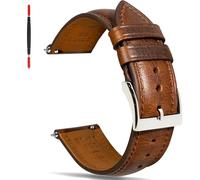 Gomvadr Quick Release Leather Watch Band 14mm 16mm 18mm 19mm 20mm 21mm 22mm 24mm,Vintage Oil Wax-tanned Pull-up Men's Watch Bands Replacement Leather Watch Straps for Men Women, 21mm-Regular, Leather