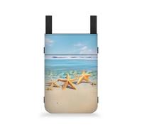 Gomyblomy Beach Starfish Crutch Bag Universal Crutch Accessories Bag for Adults Large Capacity Storage Organizer Tote Bag with Drink Holder and Pockets, Lightweight