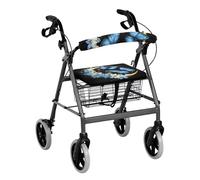 Gomyblomy Butterfly Moon Walker Seat Covers for Seniors Cute Universal Rollator Walker Accessories Decorative Rollator Walker Seat and Backrest Covers for Women