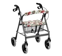 Gomyblomy Christmas Rollator Walker Cover Cardinal Holly Rollator Walker Seat and Backrest Covers Set of 2 Pcs Decorative Rollators Walkers Accessories for Seniors in Assisted Living
