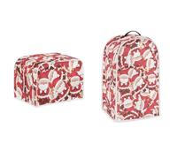 Gomyblomy Santa Claus 4 Slice Toaster Cover, Christmas Theme Durable Coffee Maker Protector, Washable Stand Mixer Dust Cover with Handles, Holiday Decorations