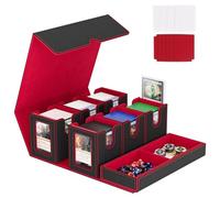 Gomyrod Card Deck Box for MTG with Commander Display, 7 In 1 Card Storage Box Fits 600+ Double-sleeved Cards, Removable MTG Deck Case Fit for TCG/Sports/Baseball Cards with Dice Tray