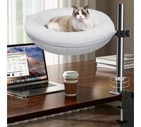 Gomyrod Cat Bed for Desk 360° Rotating Desk Pet Nest Cat Bed for Indoor Cats Height Adjustable Cat Desk Bed Max Load 40 LBS