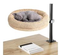 Gomyrod Cat Bed for Desk - Perfect Cat Nest Bed for Your Desk Home Office, Max Load 50 LBS, Comfortable Pet Bed for Kitty, 360° Rotating & Height Adjustable, Brown