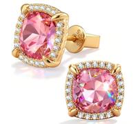 GONA GIFT 8mm Light Rose Stud Earrings for Women, Crafted with Swarovski® Crystals, Hypoallergenic 925 Sterling Silver, Ideal Gift for Christmas, Anniversaries, Weddings, Everyday Wear and Special