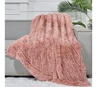 GONAAP Faux Fur Throw Blanket Super Soft Cozy Plush Fuzzy Shaggy Blanket for Couch Sofa Bed (Pink, Twin(60"x80"))