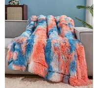 GONAAP Faux Fur Throw Blanket Super Soft Cozy Plush Fuzzy Shaggy Blanket for Couch Sofa Bed (Tie-dye Sunset, Throw(50"x60"))