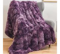 GONAAP Faux Fur Throw Blanket Super Soft Cozy Plush Fuzzy Shaggy Blanket for Couch Sofa Bed (Tie-dye Violet Purple, Throw(50"x60"))