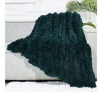 GONAAP Fuzzy Faux Fur Throw Blanket Dark Teal Super Soft Cozy Plush Fuzzy Shaggy Blanket for Couch Sofa Bed (Dark Teal, Throw(50"x60"))