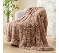 GONAAP Fuzzy Faux Fur Throw Blanket Taupe Super Soft Cozy Plush Fuzzy Shaggy Blanket for Couch Sofa Bed (Taupe, Throw(50"x60"))