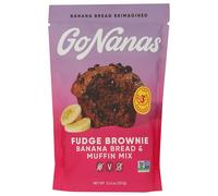 GoNanas Fudge Brownie Oat Flour Banana Bread Mix, Suitable for Plant Based Vegan Diets, Gluten Free Dairy Free Snacks, Healthy Snacks For Adults, Muffin Mix, Nut Free, Cupcakes Dessert, NON-GMO, 1pk