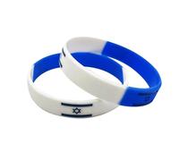 Gonashow Israel Bracelets Silicone - Israel Flag Bracelet Bulk Pack, Unisex One Size Fits All - Solidarity Wristband Bangle for Men & Women, Israeli Wristbands, S, Rubber, rubber