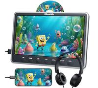 GOnavidio 12" Car DVD Player with HDMI Input, Car TV with Auto Suction-type Disc in, Headphones, Mounting Bracket, Support AV in/Out, USB/TF Card