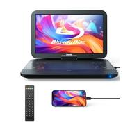 GOnavidio 17.6" Portable Blu Ray DVD Player with 15.4" Large Screen, HDMI in/Out, Sync Screen, 4000mAh Rechargeable Battery, 1080P MP4 MKV Video, Surround Audio, USB/TF Card(Include HDMI Cable)