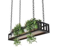 GONCBKVN Ceiling Mount Shelf, Heavy Duty Hanging Plant Stand, Adjustable Hanging Floating Shelves, Ceiling Flower Pot Holder, Hanging Flower Rack, for Flower Shop, Living Room, Cafe(Size:60cm)