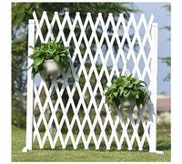 GONCBKVN Garden Fencing, Retractable Garden Fence Pet Barrier, White Freestanding Wooden Trellis Panels for Outdoor, Privacy Fence Screen (Color : White, Size : 80x160cm)