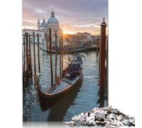 Gondola at Sunset Venice Puzzle Customizable Pictures 100% Recycled Cardboard Jigsaw Puzzle for Adults Unique 1000pcs (38x26cm)