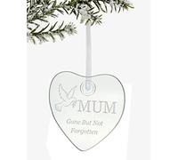 Gone But Not Forgotten Hanging Glass Heart Memorial Ornament (MUM)
