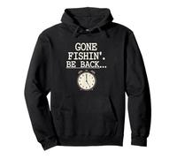 Gone Fishin' Be Back Funny Time-Out Fishing Design Pullover Hoodie