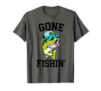 Gone Fishin Cool Bass Kid Angler Family Outdoor Fishing Fun T-Shirt