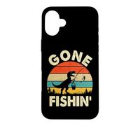Gone Fishin' Funny Fishing Dinosaur Fisherman Child Kids Case for iPhone 16 Plus