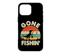 Gone Fishin' Funny Fishing Dinosaur Fisherman Child Kids Case for iPhone 16 Pro Max
