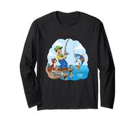Gone Fishin' With A Cat By The Pier Long Sleeve T-Shirt