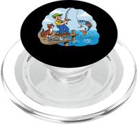Gone Fishin' With A Cat By The Pier PopSockets PopGrip for MagSafe