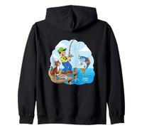 Gone Fishin' With A Cat By The Pier Zip Hoodie