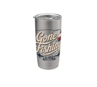 Gone Fishing Angler Lake River Outdoors Design Stainless Steel Insulated Tumbler