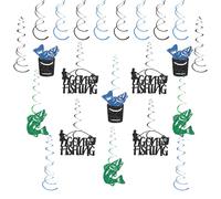 Gone Fishing Birthday Hanging Swirl, Under The Sea Party Decorations Ocean Themed Party Hanging Spiral Decorations for Retirement, Baby Shower Events