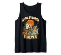 Gone Fishing Forever Vintage Ghost Halloween Fishing Humor Tank Top