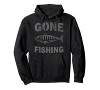 Gone Fishing Retro Distressed Funny Angler Pullover Hoodie