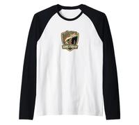 Gone for Fishin' Vintage Bass Jump Angler Retro Lake Life Raglan Baseball Tee
