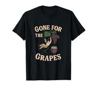 Gone for the Grapes Vintage Wine Bar Humor Graphic T-Shirt