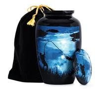Gone Large Cremation Fishing Urns for Human Ashes Adult Male Female - 200 Lbs Decorative Men Urn Fishing | Urns for Dad, Men, Human Ashes | Large Urn with Velvet Bag and Felted Bottom by Stonlif