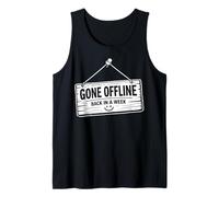 Gone Off-line Back in A W igital Detox Introvert Humor Tank Top