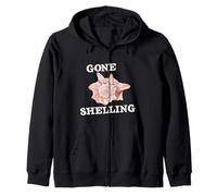 Gone Shelling Funny Shell Collecting Seashells Beach Ocean Zip Hoodie