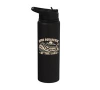 Gone Squatchin At The Lake Bigfoot Waterskiing Stainless Steel Insulated Water Bottle