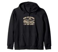 Gone Squatchin At The Lake Bigfoot Waterskiing Zip Hoodie